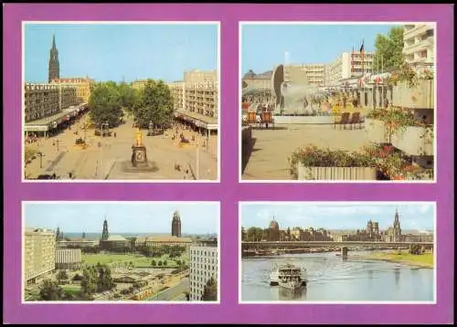 Dresden Straße der Befreiung - Neustädter Markt,   und Kreuzkirche  1981