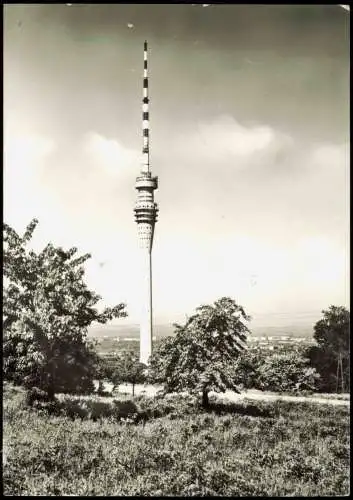 Wachwitz-Dresden Fernsehturm und UKW-Turm der Deutschen Post 1977