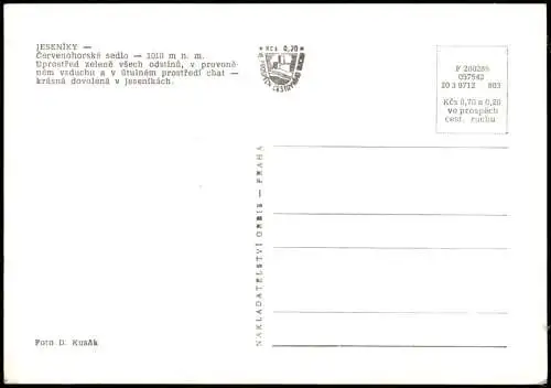 Postcard Freiwaldau Jeseník Straßenszene 1974