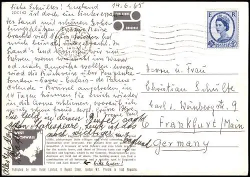 Postcard Lands End 3 Bild Küste 1965