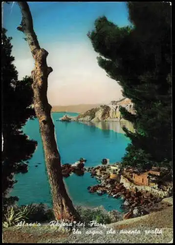 Cartolina Alassio Rivière des Fleurs Colorfotokarte 1954
