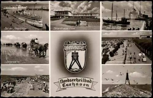Ansichtskarte Cuxhaven Döse Strandhaus Wattenfahrt Mehrbild 1958