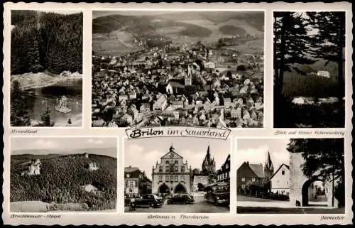 Ansichtskarte Brilon (Sauerland) Mehrbild Strandbad Luftbild 1955