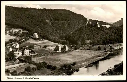 Ansichtskarte Obernhof (Lahn) Fernblick auf das Kloster 1956