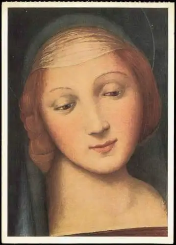 Ansichtskarte  Künstlerkarte: Gemälde Granduca Madonna (Détail) 1950