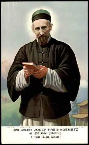 Geistliche Kirche Religion Missionar Josef Freinademetz in China 1970