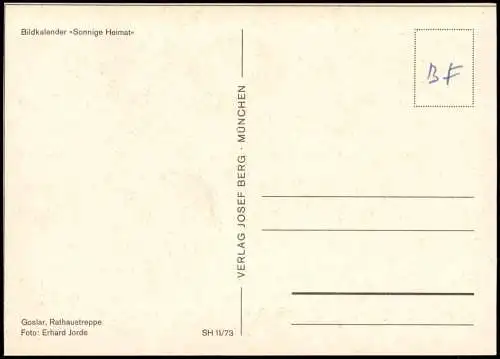 Ansichtskarte Goslar Rathaustreppe 1964