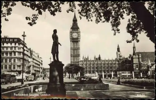 Postcard London Parliament Square Big Ben - Fotokarte 1964