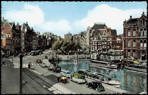 Postkaart Amsterdam Amsterdam Rokin. Autos und Schiff Colorfotokarte 1965
