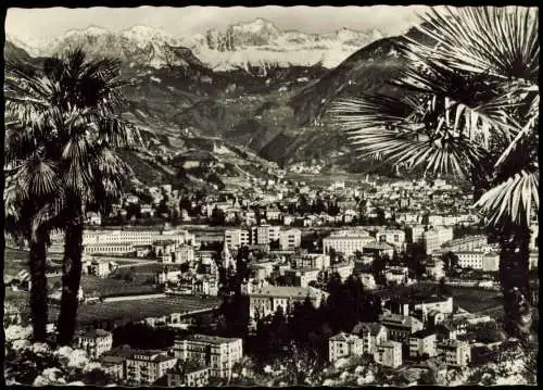 Cartolina Gries-Bozen Bolzano Stadt gegen Rosengarten 1961