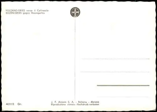 Cartolina Gries-Bozen Bolzano Stadt gegen Rosengarten 1961