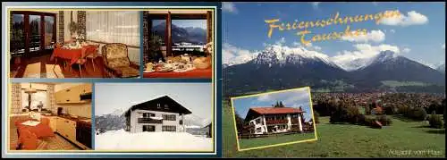 Oberstdorf (Allgäu) 2 teilige Klappkarte Ferienwohnung Tauschers Reute 1980