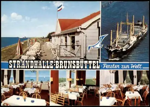Brunsbüttel Brunsbüttelkoog 5 Bild Strandhalle - Frachtschiff 1972