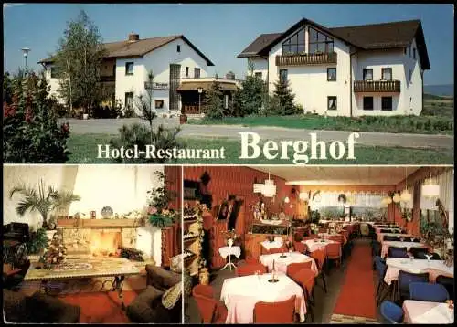 Rimbach (Odenwald) 3 Bild Hotel-Restaurant Berghof Kaminzimmer Speisesaal 1984