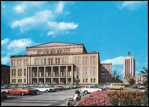 Ansichtskarte Leipzig Oper/Opernhaus Mit DDR Autos 1978