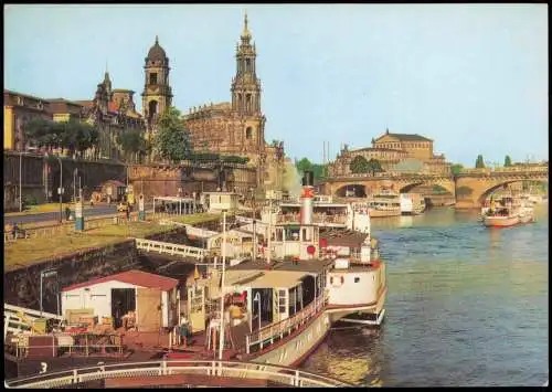 Altstadt Dresden Dampferanlegestelle Brühlsche Terassenufer Fahrrad 1981