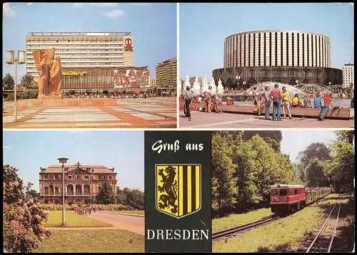 Ansichtskarte Dresden Prager Straße Rundkino,   Pioniereisenbahn   1979
