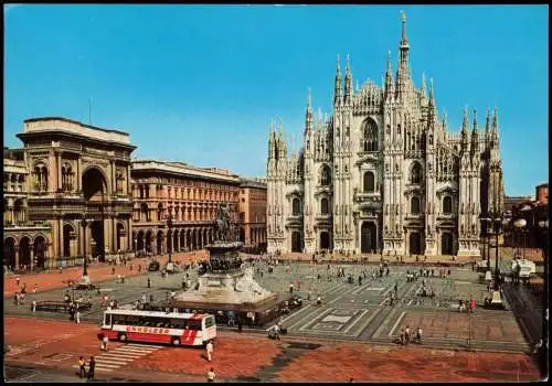Cartolina Mailand Milano Piazza del Duomo, Bus 1972