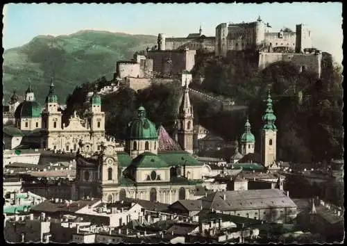 Ansichtskarte Salzburg Panorama-Ansicht Altstadt und Festung 1968