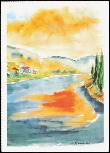 HEIDELBERG-ZIEGELHAUSEN "Am Morgen" nach Aquarell M. Schemenauer 2008