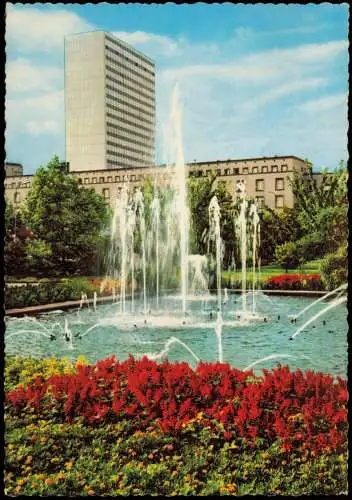 Ansichtskarte Karlsruhe Ortsansicht, Springbrunnen Wasserspiele 1974