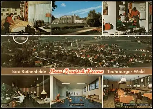 Ansichtskarte Bad Rothenfelde Luftbild Haus Deutsch Krone Schwimmhalle 1976