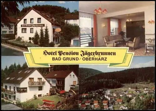 Ansichtskarte Bad Grund (Harz) Mehrbildkarte Hotel Pension Jägerbrunnen 1984