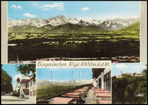 Hohenpeißenberg Mehrbildkarte Ortsansichten Berggasthaus Bayerischer Rigi 1960