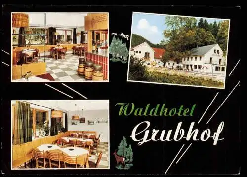 Hofkirchen (Donau) Waldhotel Grubhof, Interieur und Aussenansicht 1977