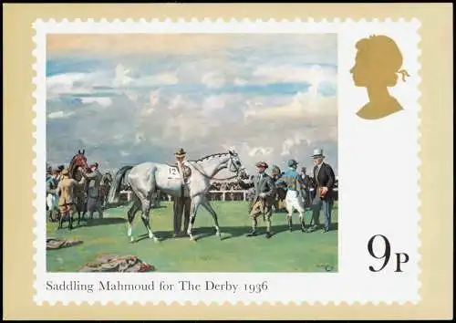 Ansichtskarte  Pferde Horses: Saddling Mahmoud for The Derby anno 1936 1979