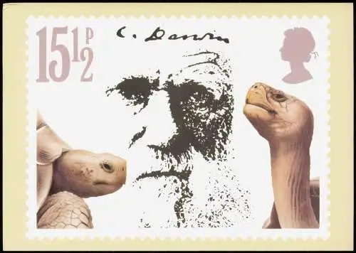 Tiere Schildkröte England Stamp with Charles Darwin (Giant Tortoises) 1982