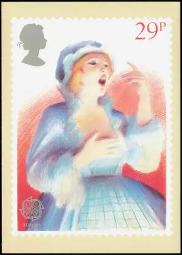 British Theatre (Opera) England Künstlerkarte (Briefmarken-Motiv) 1982