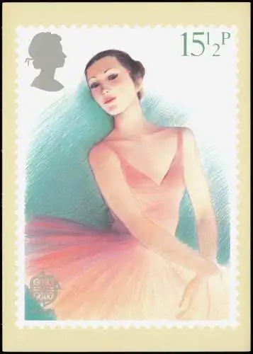 British Theatre (Ballet) Briefmarke England Künstlerkarte 1982