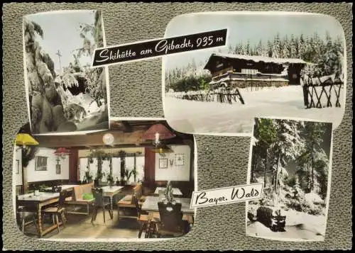 Waldmünchen Skihütte am Gibacht, Bayerischer Wald, Winterlandschaft 1970