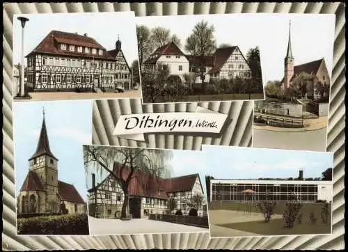 Ansichtskarte Ditzingen Mehrbildkarte mit diversen Ortsansichten 1966