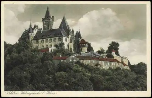 Ansichtskarte Wernigerode Schloss colorierte AK 1929