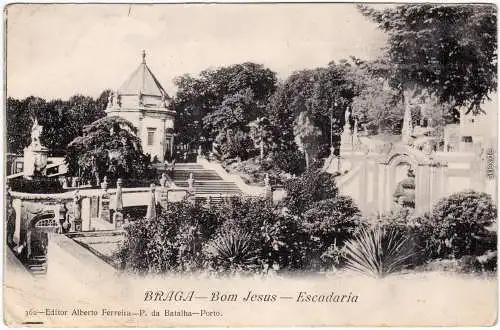 Postcard Braga Portugal Escadaria do Bom Jesus/Dom Jesus - Escadaria 1914