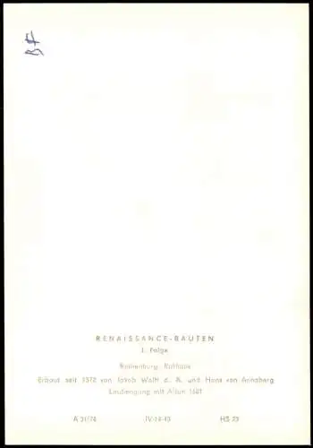 Ansichtskarte Rothenburg ob der Tauber RENAISSANCE-BAUTEN Rathaus 1974