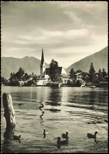 Ansichtskarte Egern-Rottach-Egern Stadt See und Enten 1964