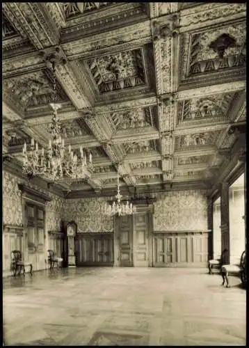 Jever Audienzsaal. Die Kassettendecke aus Eichenholz Schloß 1968