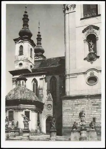 Postcard Saaz (Eger) Žatec Partie an der Pfarrkirche 1972