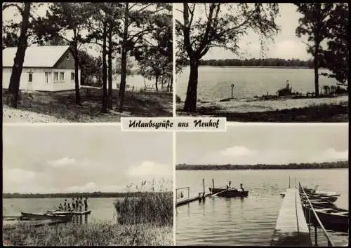 Ansichtskarte Neuhof-Zossen Bungalow See und Steg 1970