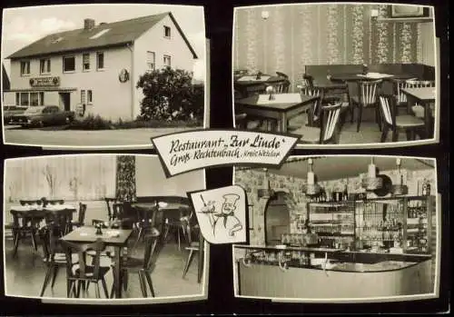 Groß-Rechtenbach-Hüttenberg (Hessen) Restaurant Zur Linde, Innenansichten 1967