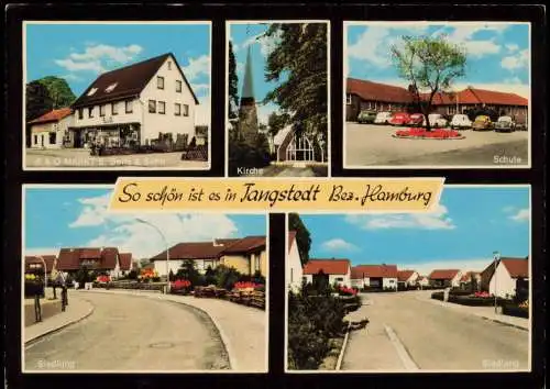 Ansichtskarte Tangstedt (Stormarn) A & O Markt, Kirche, Schule, Siedlung 1970