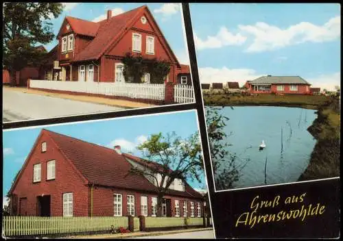 Ansichtskarte Ahrenswohlde-Ahlerstedt Häuser und Teich, Gruss aus... 1965