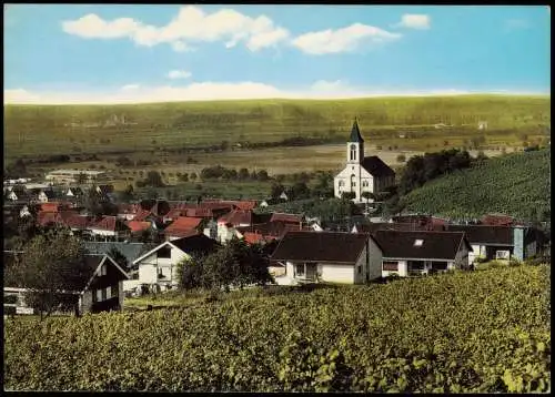 Ansichtskarte Auggen Kirche und Weinberge 1970