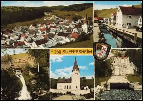 Suffersheim-Weißenburg in Bayern Gesamt Kirche, Mühle, Gemeinde Wappen 1974
