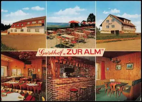 Ansichtskarte Großbüchlberg-Mitterteich Gasthof Zur Alm, Mehrbildkarte 1970