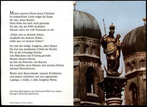 FRIEDRICH KARDINAL WETTER München Maria Geistlicher Religion 1985