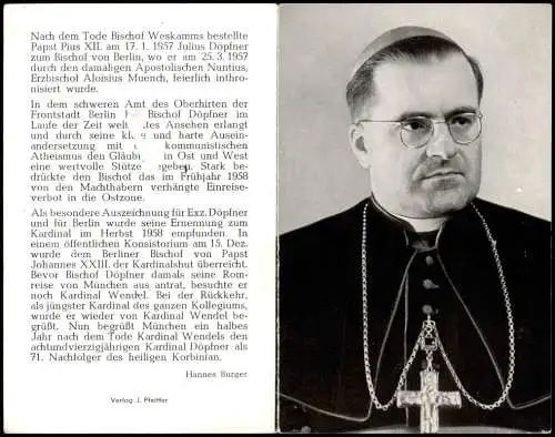 Geistliche Kirche Religion Kardinal Döpfner Vita 1981